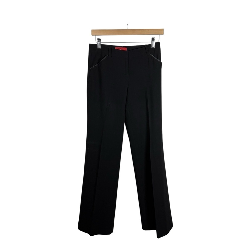 Saks Fifth Avenue Red Label Women’s Trousers Leather Detailing Black Size 0